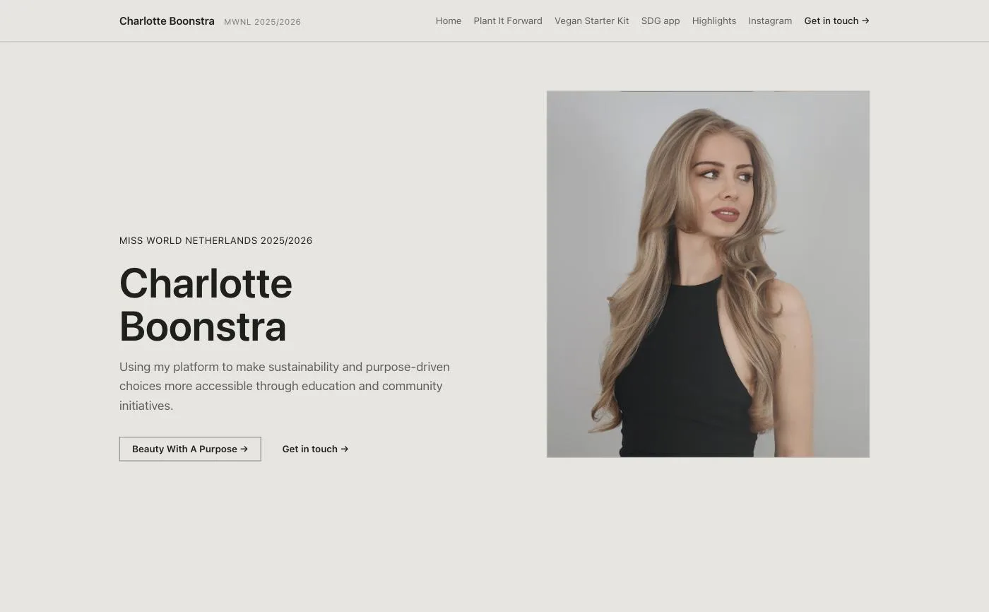 Charlotte Boonstra — Miss World Netherlands